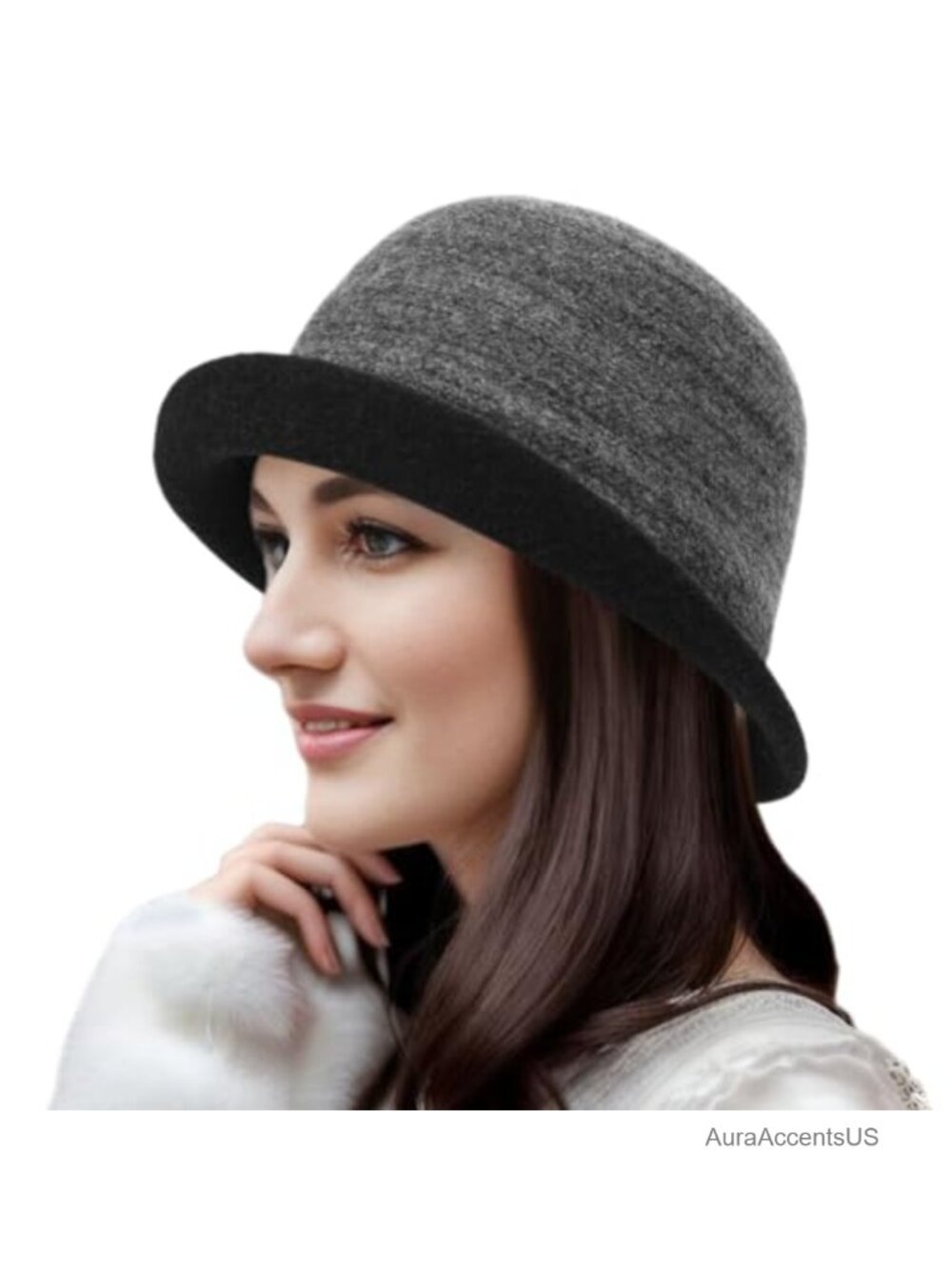 Wool Blend Vintage Cloche Bucket Hat Packable Church Derby Party Cap